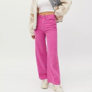 BDG HIGH & WIDE PINK CORDUROY PANTS